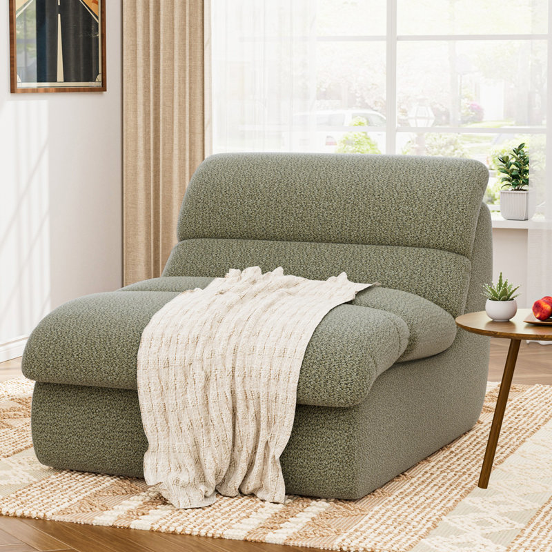 Chaise d'appoint rembourrée, Vert