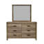 Mobilier rustique 1 pièce à 6 tiroirs pour chambre à coucher en bois massif brun