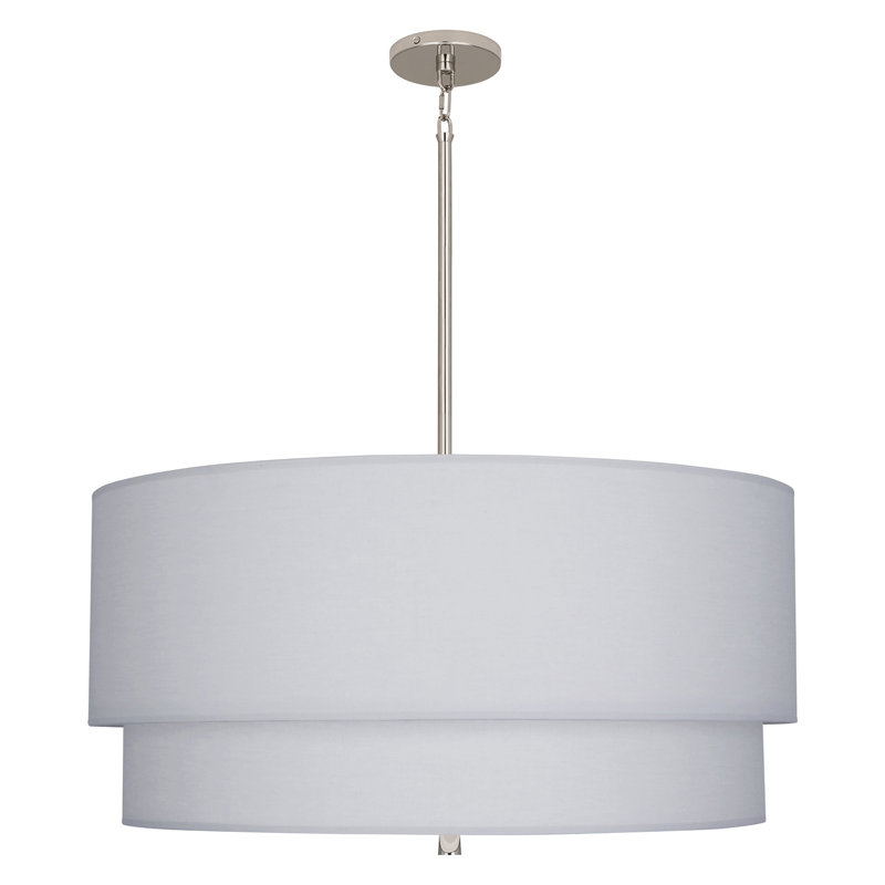 Decker 3 - Light Chandelier, Polished Nickel, Pearl Gray