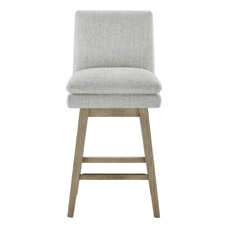 Tabouret de comptoir pivotant Bethea, Nathan gris chiné