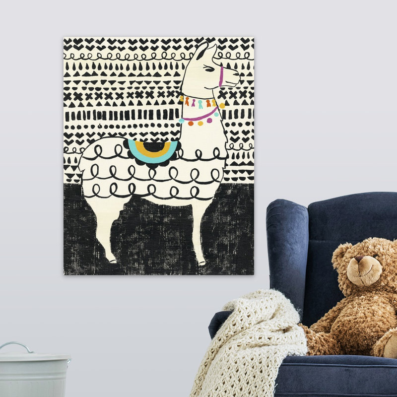 Art sur toile llama party i Shurtleff, Toile tendue, H 30 po x l 24 po x P 1,25 po