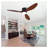 52 Inch Ceiling Fan with Lights, Flush Mount Low Profile Ceiling Fan with Remote Control - 6-Speed Reversible DC Motor Quiet Indoor Outdoor Ceiling Fan, Black & Walnut