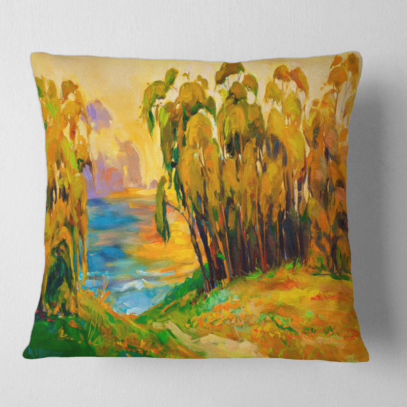 Housse et insert de coussin carré Trees by the Riverside pendant Evenign Glow, 18" x 18"