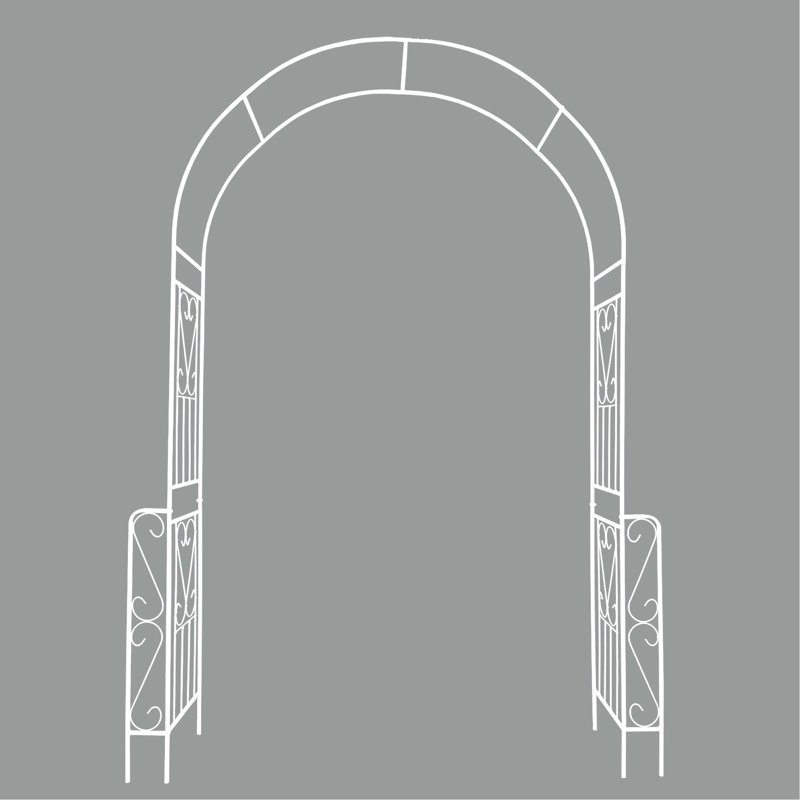 Arche de jardin blanc crème crème, 55 po x 94,5 po, métal pour le soutien des plantes, 94,5 po, blanc, améliore l'apparence