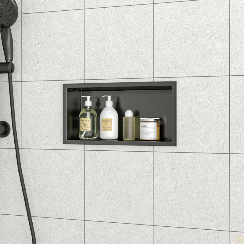15" x 15" Stainless Steel Shower Niche, Gunmetal Black, 3.94'' H x 15'' W x 15'' D