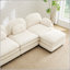 Upholstered Teddy L-Shaped Sectional with Ottoman-565380921-565380924