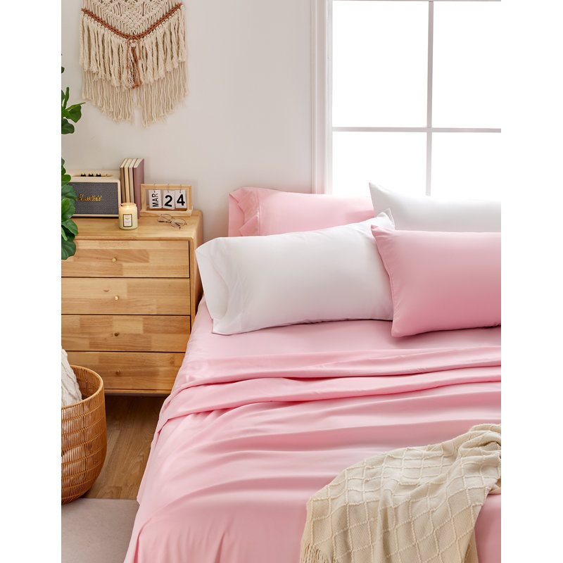 Sheet Set, Pink, Queen Sheet Set + 1 Fitted Sheet + 2 Pillowcases