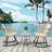 Postfield 3 Piece Outdoor Wicker Rocking Bistro Set with Tempered Glass Coffee Table and Cushions for Balcony Patio Porch