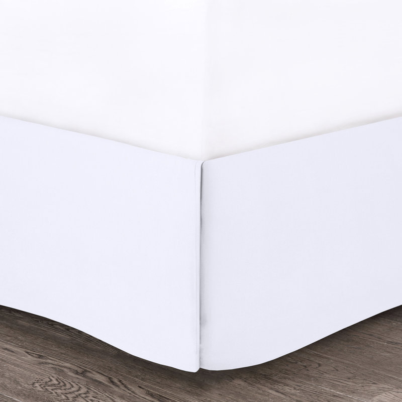 Édredon 5 pièces en microfibre pour très grand lit, blanc, avec délicatesse à volants