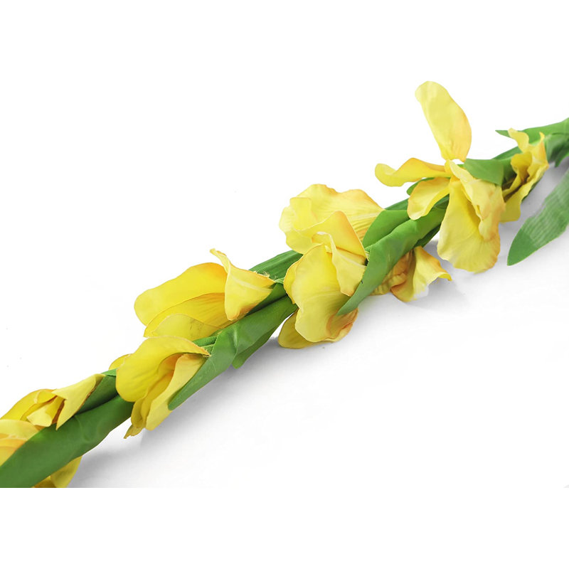 Silk Iris Arrangement, Yellow, 122cm H x 12cm W x 10cm D