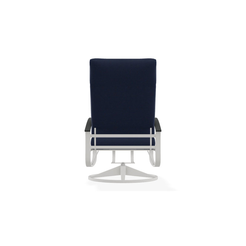 Belle Isle Outdoor Rocker Chair, Blend Indigo, Classic Graphite P30, Textured Snow