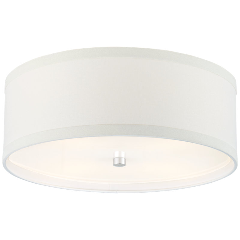 kate spade new york Walker Medium Flush Mount, Burnished Silver Leaf, Cream, 7.5" H x 18" W x 18" D