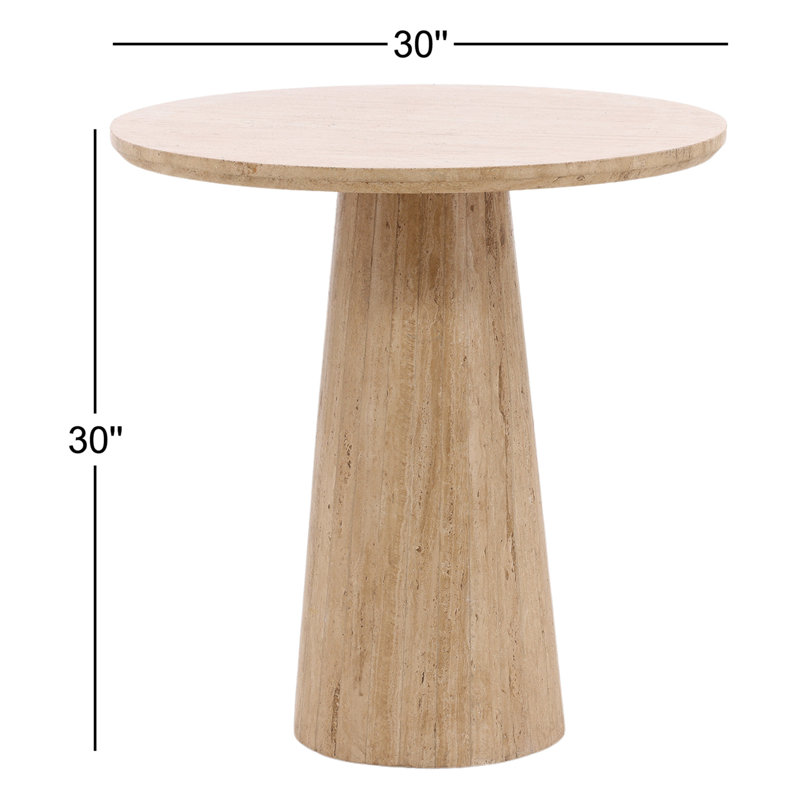 Coleman 30" Stone Pedestal Dining Table