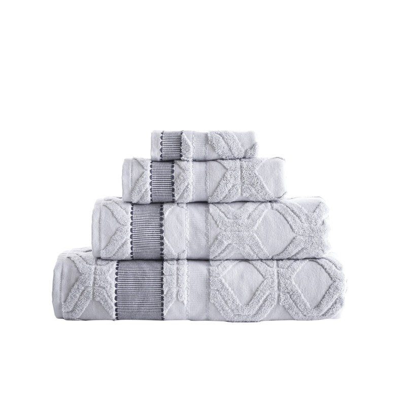 Grand drap de bain carré Brooks Brothers, Argent