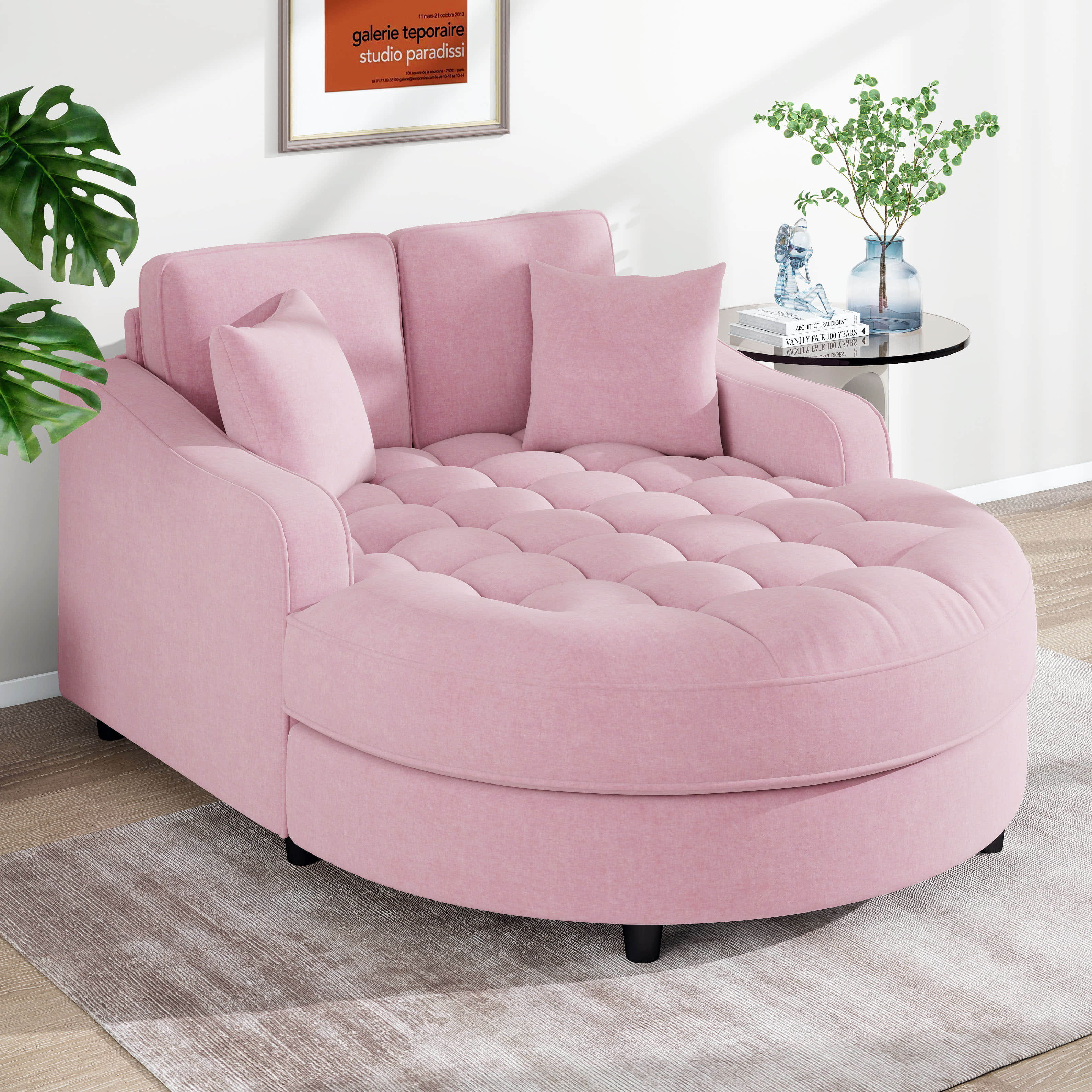 Latitude Run® Oversized Chaise Lounge Sofa Bed, Modern Elegant Tufted — free download
