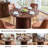 47" Fluted Round Dining Table For 6 With Thickened Edge & Sturdy Pedestal Base-923668683-923715004