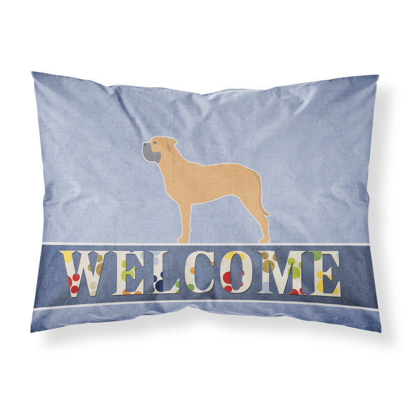Taie d’oreiller welcome, Bullmastiff brun
