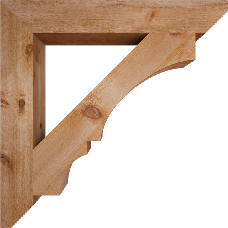 H 6 po x P 6 po Support en bois / corbeau, L 6 po x P 42 po x H 42 po, Cèdre rouge de l'Ouest brut