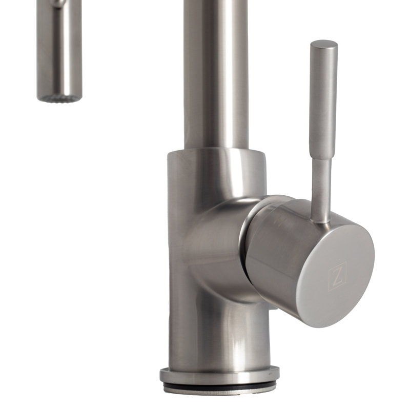 Arthur Single Handle Kitchen Faucet with Side Spray and Accessories, Brushed Nickel