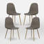 Linen Blend Upholstered Metal Side Chair-11780135-11780131