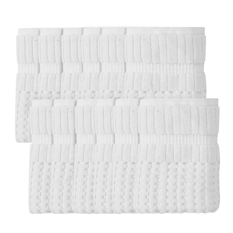 Ensemble de serviettes 12 pièces Willow - 100% coton peigné, qualité supérieure 630 g / m², blanc, ultra doux et très absorbant (12 serviettes à main)