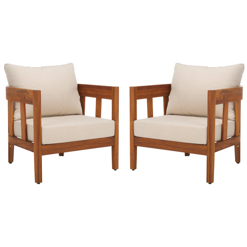 Dasmon Patio Chair Set Of 2, Natural/Taupe