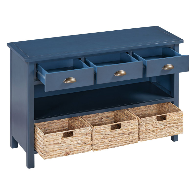 Youngsville 47'' Console Table with 3 Storage Drawers, Entryway Table, Navy