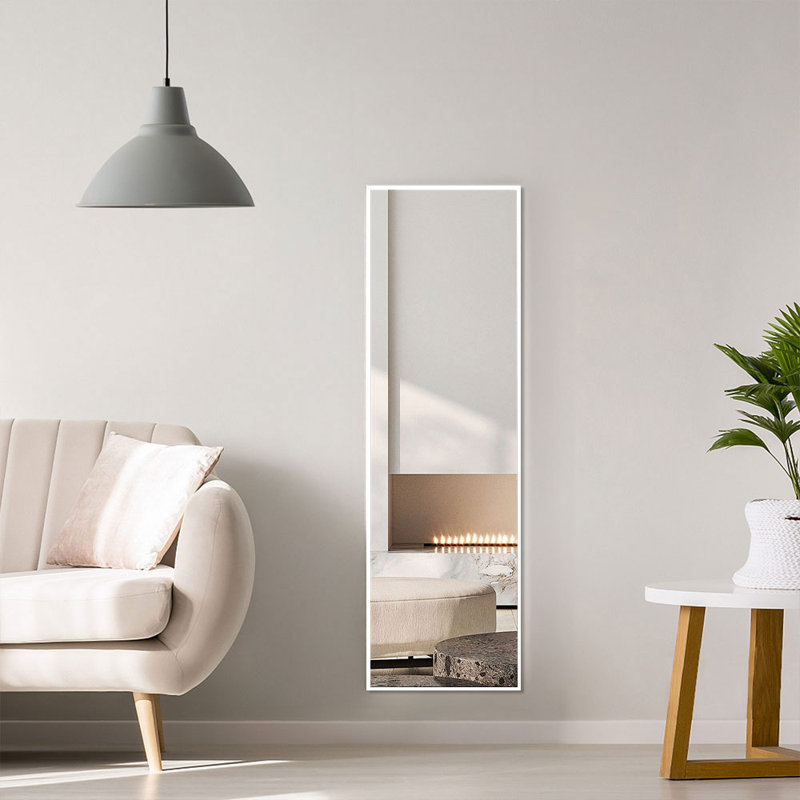 Modern Slim Frame Full Length Dressing Mirror, Sivery