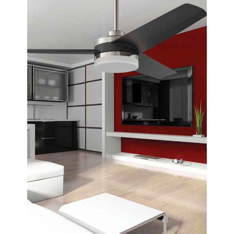 Ventilateur de plafond blanc SIROCCO 44 avec moteur à courant continu, lumière DEL, télécommande - Écoénergétique et élégant