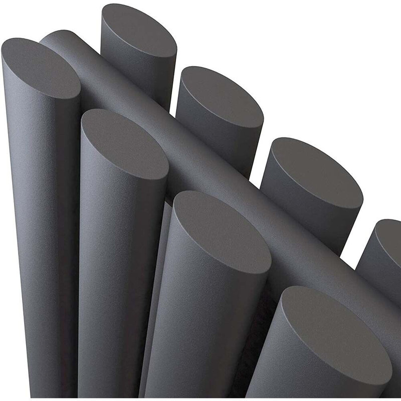 iBathUK Princia Horizontal Double Oval Panel Radiator Angled Valve, Grey, 600cm H x 1620cm W x 79cm D