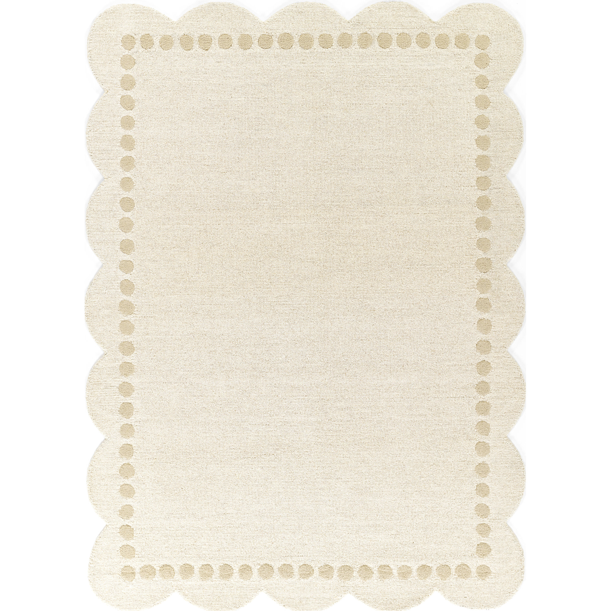 Alcona Hand Tufted Wool Solid Ivory Area Rug 8'10" X 11'10", Rectangle 8'10" x 11'10"