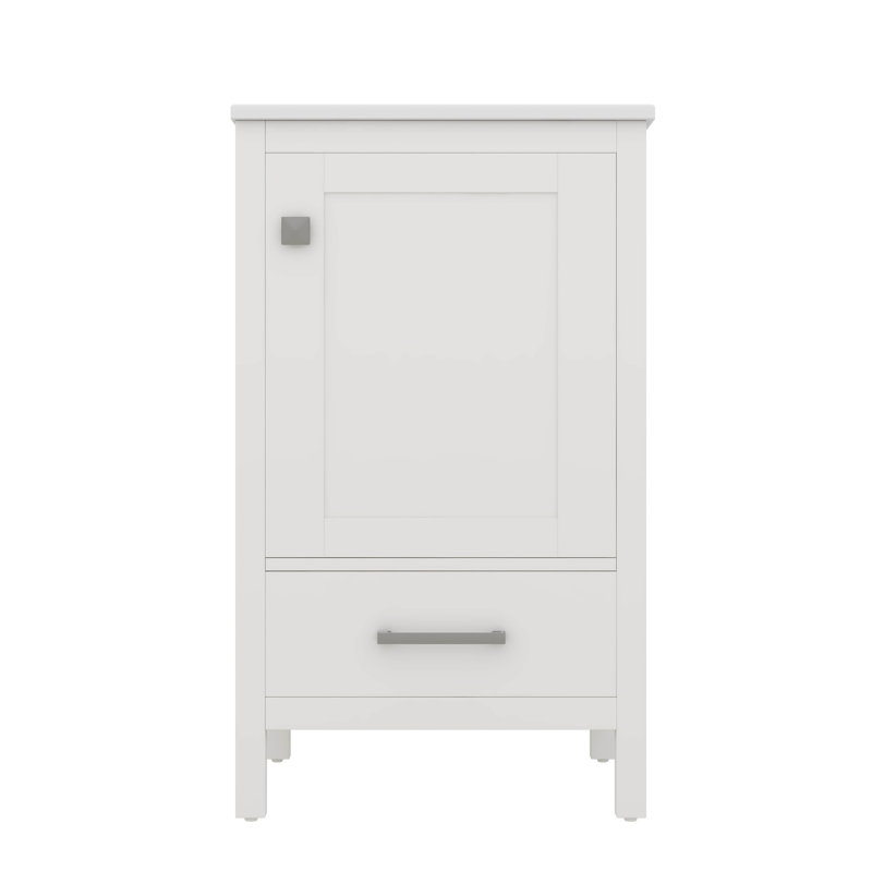 Meuble-lavabo moderne avec lavabo en céramique, White