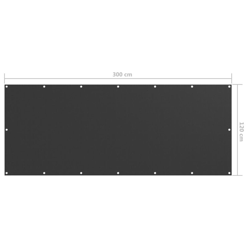 Filsinger 1.2cm x 3m Rectangular Shade Sail, Anthracite
