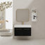 Meuble-lavabo mural 36 po avec lavabo et support de rangement, lavabo à rebords épais en résine