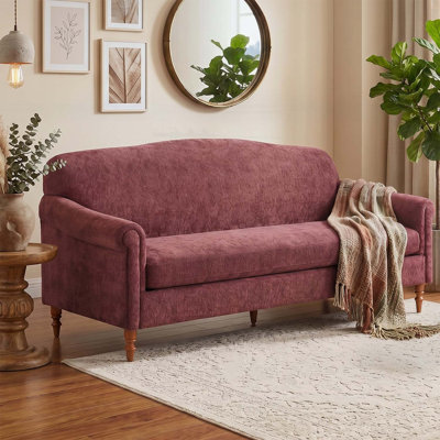 Modern Loveseat Sofa with Rolled Arms for Small Spaces, Comfortable and Stylish 2-Seater Upholstered Couch for Living Room