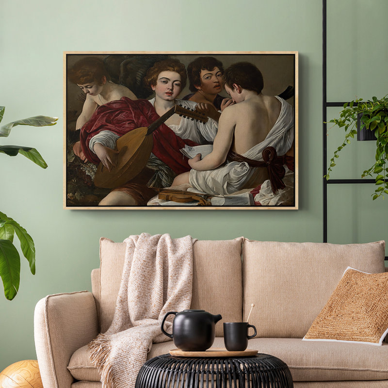 Les Musiciens, c. 1595 - Toile tendue avec châssis Caravaggio, Naturel, 24 po x 36 po