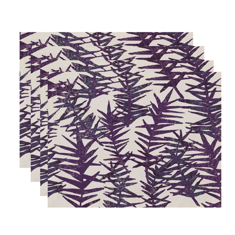 Marlow Polyester Floral Rectangle Placemat, Purple