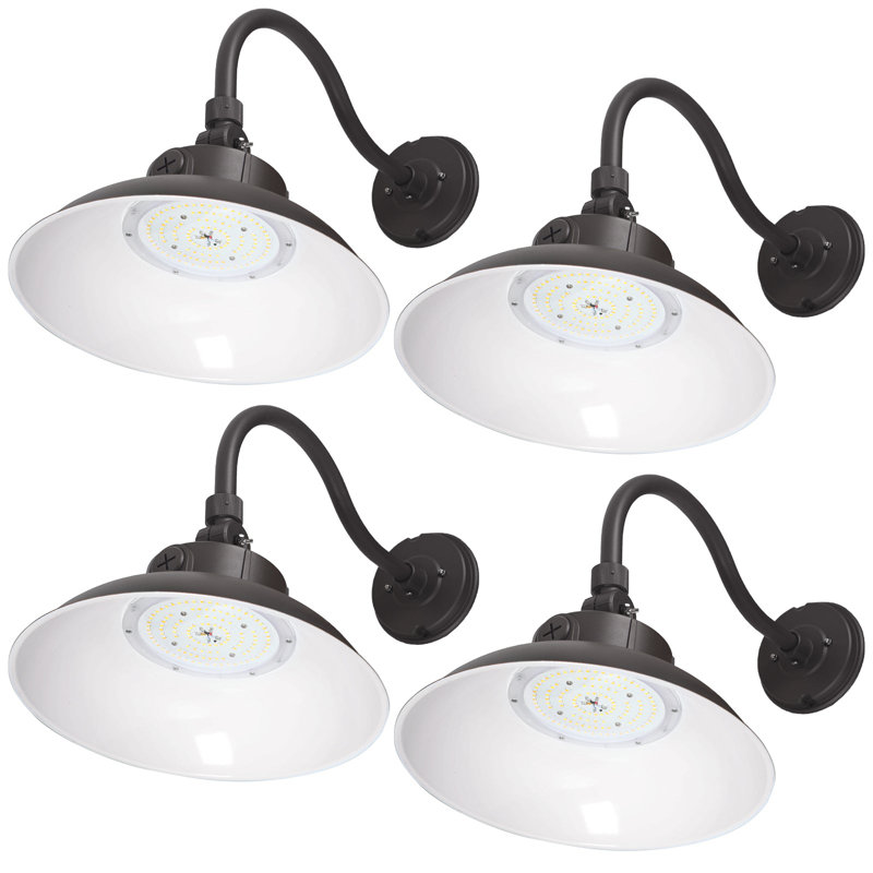 Outdoor Gooseneck Lights for Farmhouse, Matte Bronze Exterior Barn Light with Wall Mount for Porch