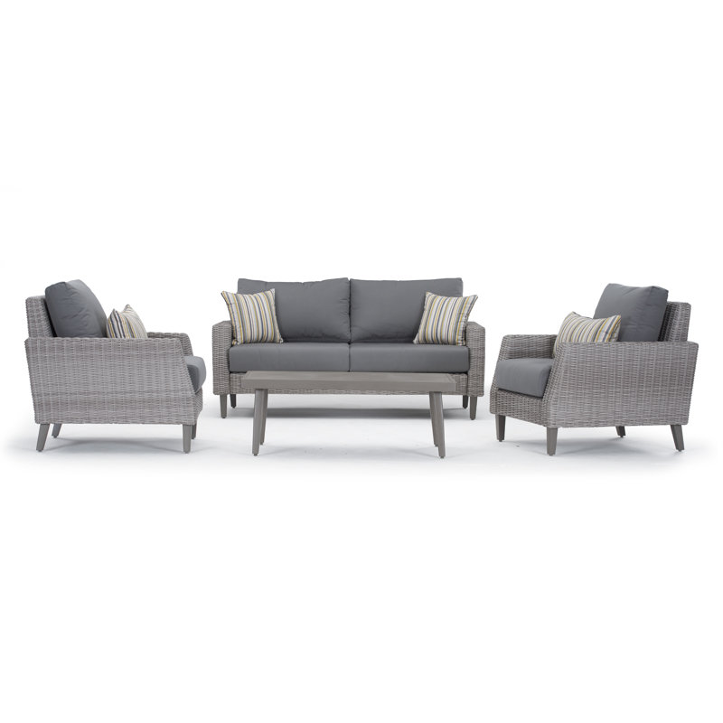 Castelli 4 - Piece Sofa Seating Group with Cushions, Gray
