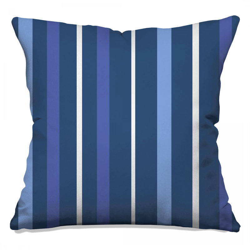 Blue Vertical Stripes Double Sided Throw Pillows, 20 x 20 inches