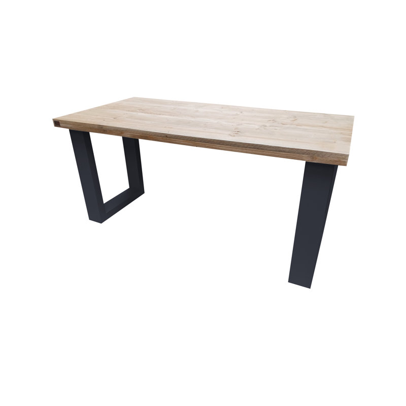 Gossoncourt Solid Wood Writing Desk, 75cm H x 160cm W x 70cm D, Dark Grey