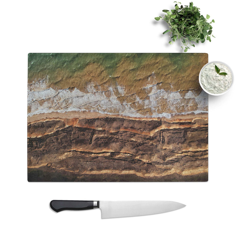Tempered Glass the Earth Tones Chopping Board, 28.5 cm W x 20 cm L