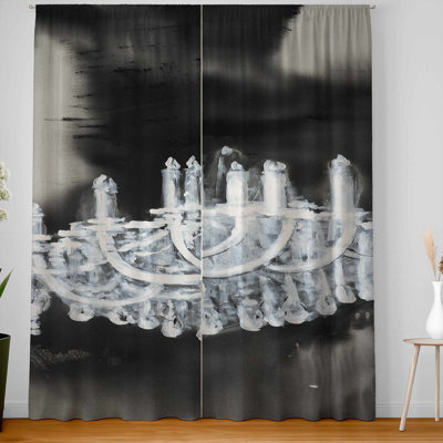 Glam Chandelier Blackout Curtains - Elegant Home Decor Pair