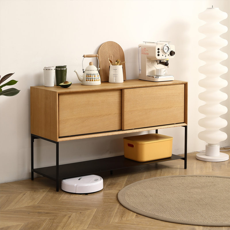 Armoire console 47,25 po en bois massif avec rangement