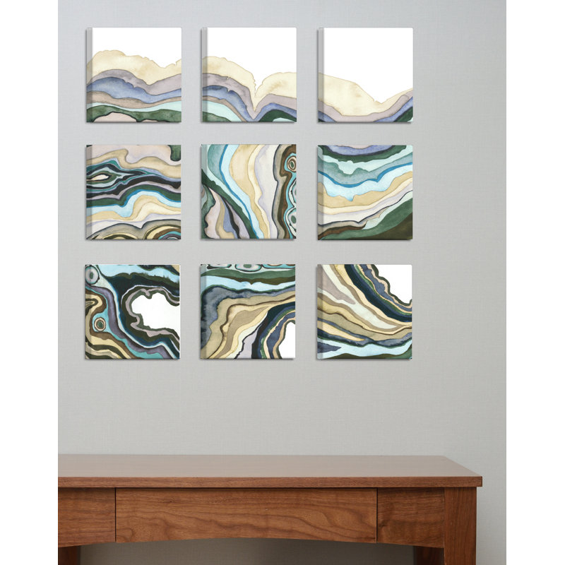 " Geode Abstract Waves " by Grace Popp 9 - Pieces