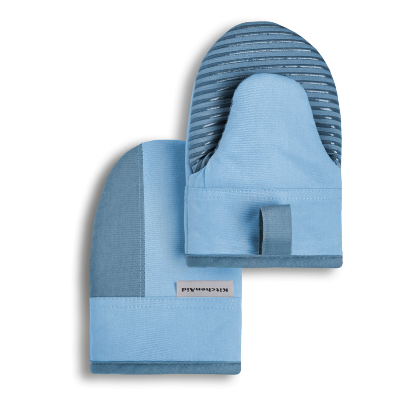 KitchenAid Beacon Mini 2-Piece Oven Mitt, Blue, 8"