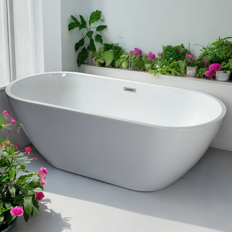 59'' x 29'' Soaking Acrylic Bathtub