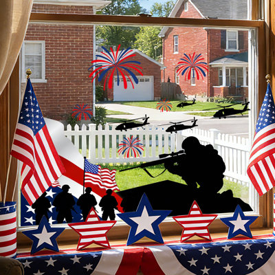 Wallpaper PVC Window Decorations Independence Day Window Clings Wall Decals Window Decals Independence Day Wall Clings