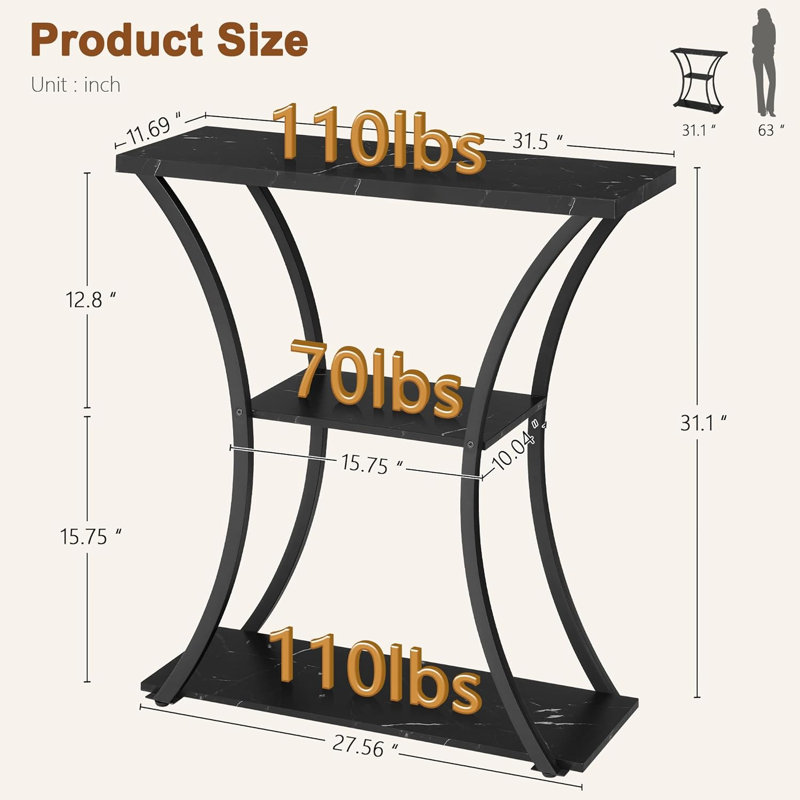 3 Tier Console Table