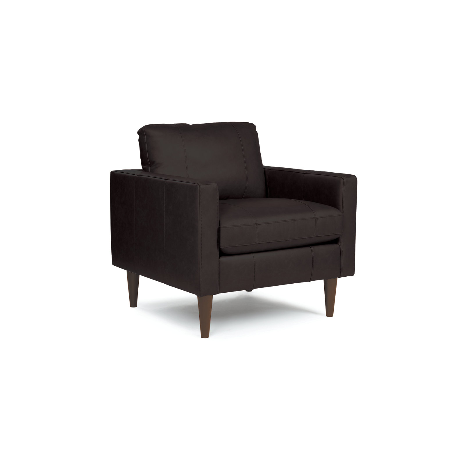 Viveros Leather Chair, Brown Genuine Leather